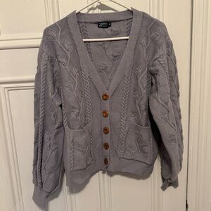 Elhoffer Design boxy chunky knit sweater. Violet, size medium